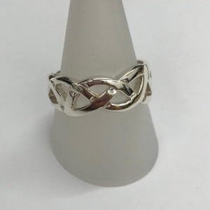 Sterling silver 925, Celtic trinity knot ring, open work ring, chunky ring