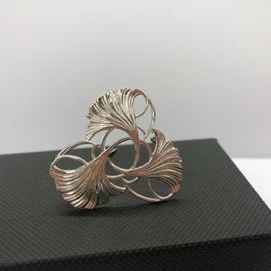 Sterling silver brooch, lotus flower brooch, statement brooch, silver brooch, lotus leaf brooch, pin brooch, gift for her, anniversary gifts image 9