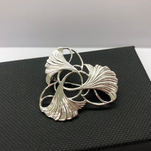 Sterling silver brooch, lotus flower brooch, statement brooch, silver brooch, lotus leaf brooch, pin brooch, gift for her, anniversary gifts image 10