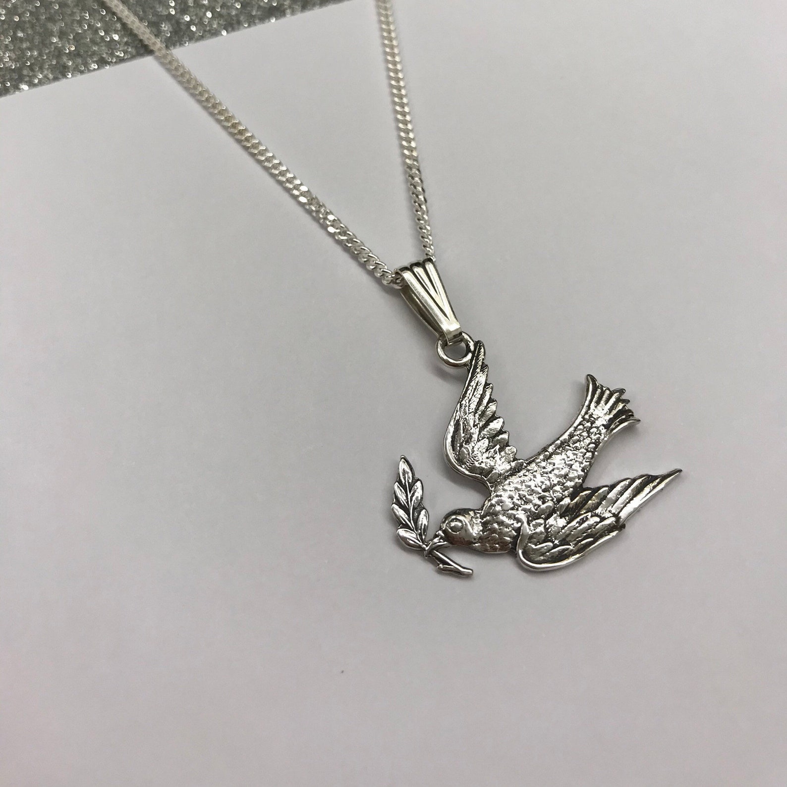 Sterling Silver 925 Dove Pendant Handmade Jewellery Gift Etsy UK