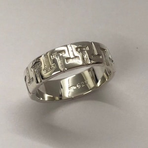 Sterling silver 925, greek key ring, greek ring, greek key band