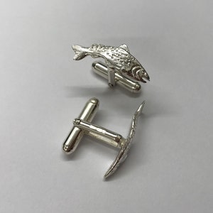 Sterling silver 925, silver cufflinks, t bar cufflinks, fish cufflinks, mens cufflinks