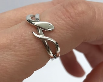 Handgefertigte Sterling Silber Schlange Ring: Eleganter Schlangen Schmuck
