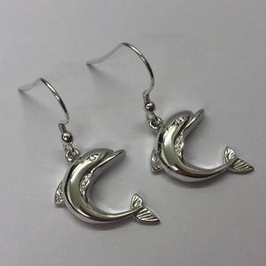 Sterling silver 925,  dolphin earrings, silver dolphin earrings, drop earrings, gift for her