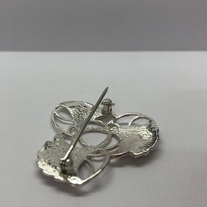 Sterling silver brooch, lotus flower brooch, statement brooch, silver brooch, lotus leaf brooch, pin brooch, gift for her, anniversary gifts image 2