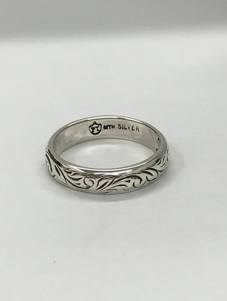 Sterling Silver 925 Poesy Ring Silver Scroll Ring Wedding - Etsy