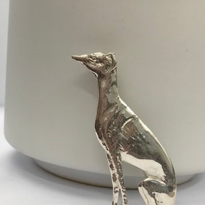Sterling silver 925, greyhound brooch, greyhound pin badge, dog brooch