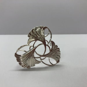 Sterling silver brooch, lotus flower brooch, statement brooch, silver brooch, lotus leaf brooch, pin brooch, gift for her, anniversary gifts image 6