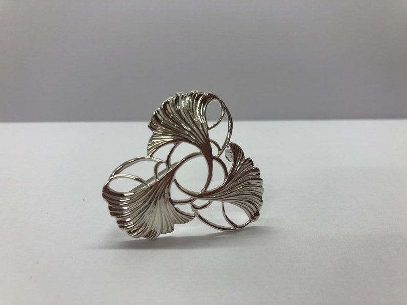 Sterling silver brooch, lotus flower brooch, statement brooch, silver brooch, lotus leaf brooch, pin brooch, gift for her, anniversary gifts image 6