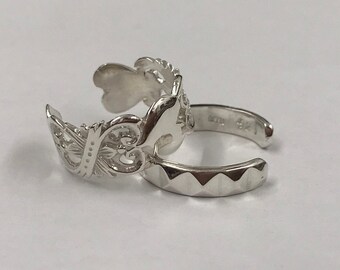Sterling silver 925, silver toe ring, toe rings, pattern toe ring, heart toe ring