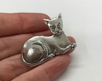 Sterling silver 925, cat brooch, silver cat brooch, handmade brooch, valentines gift, gift for her, anniversary gifts, birthday gifts