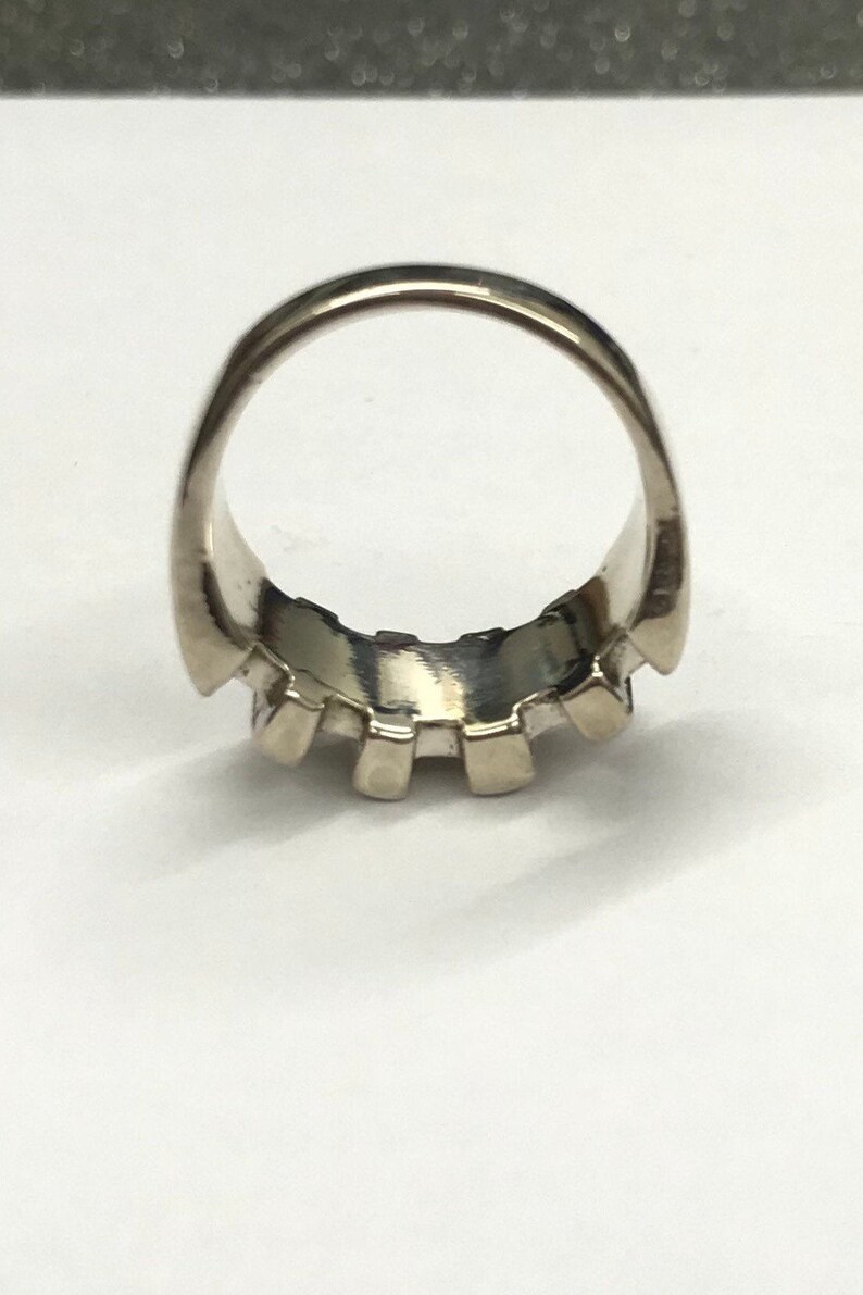 silver statement ring block ring Sterling silver 925 chunky ring
