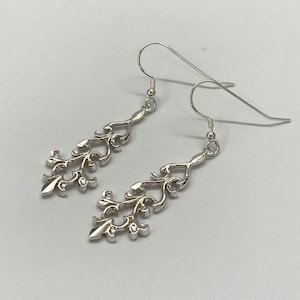 Sterling silver 925, statement drop earrings, art nouveau earrings, filigree earrings, open work earrings, gift for her