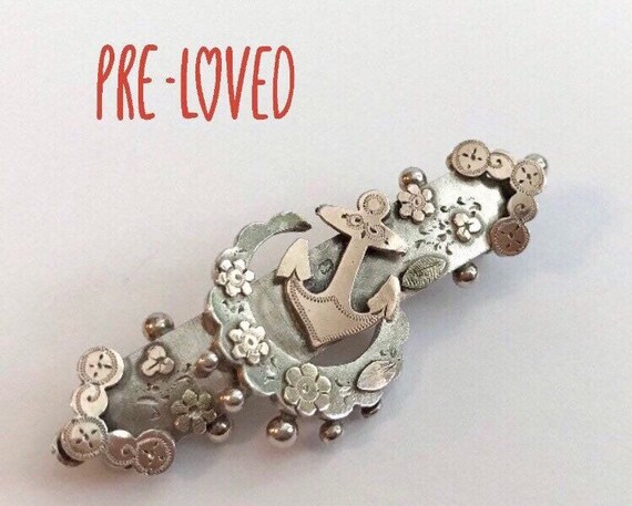 Sterling Silver 925 Victorian Love Brooch Antique Love Brooch