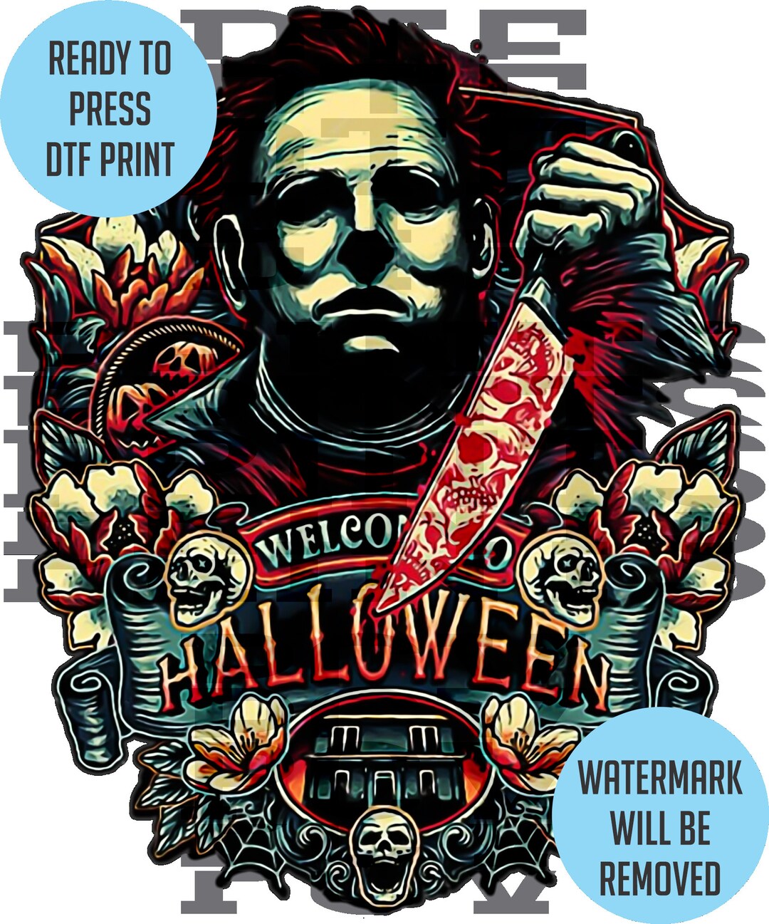 Michael Myers DTF Transfers DIY Halloween Shirt Halloween DTF Heat ...