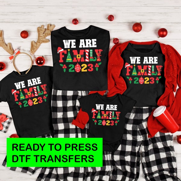 Family Matching DTF Do it Yourself Christmas Shirts Funny Family Christmas Pajamas Family Matching Christmas DTF Transfers Christmas Gifts