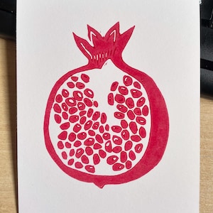 MINI: Pomegranate Lino Print