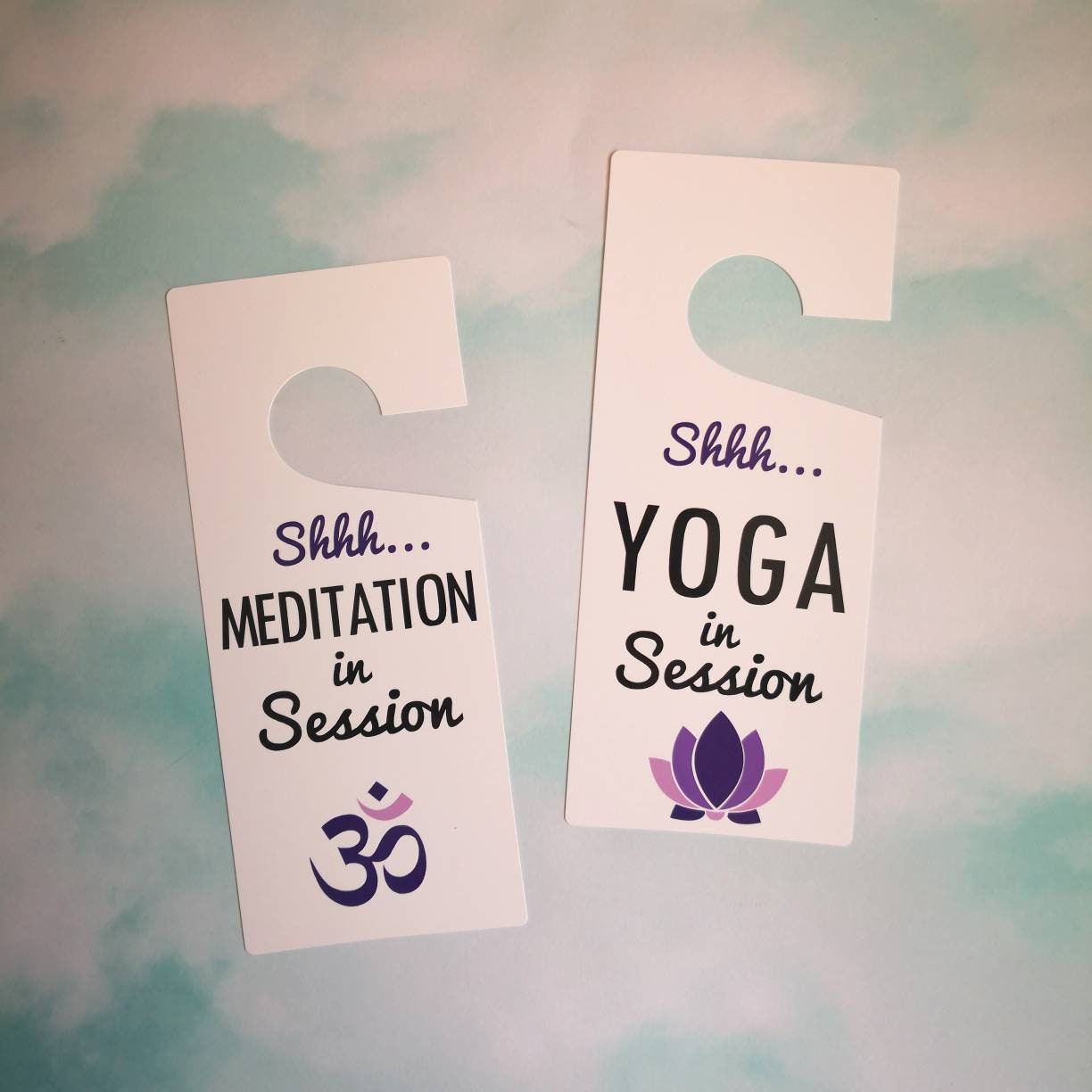 Personalized Door Knob Hanger Yoga in Session Meditation - Etsy