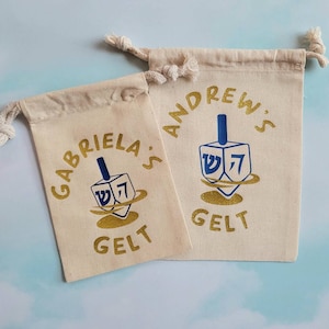 Personalized Hanukkah Gelt Bag / Hanukkah Favor Bag / Hanukkah Gift Bag