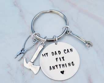 Personalized Metal Stamped Keychain/ Father's Day Gift / Gift for Grandpa