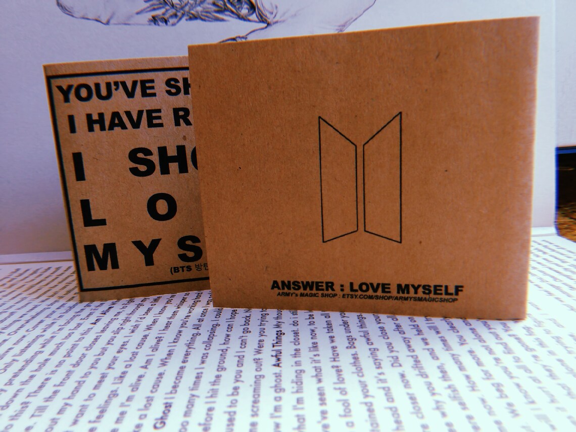 BTS Answer Love Myself Lyric Card BTS Valentines Day Card Etsy
