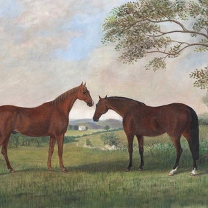 Two Horses in a Landscape- Giclée Fine Art Print