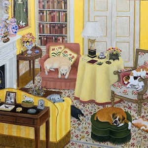 Large- Mrs. Lancaster&#39;s Dogs- Giclée Fine Art Print