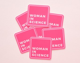 Woman in Science, vinyl STEM sticker, biology, chemistry, gift for scientist, geekery