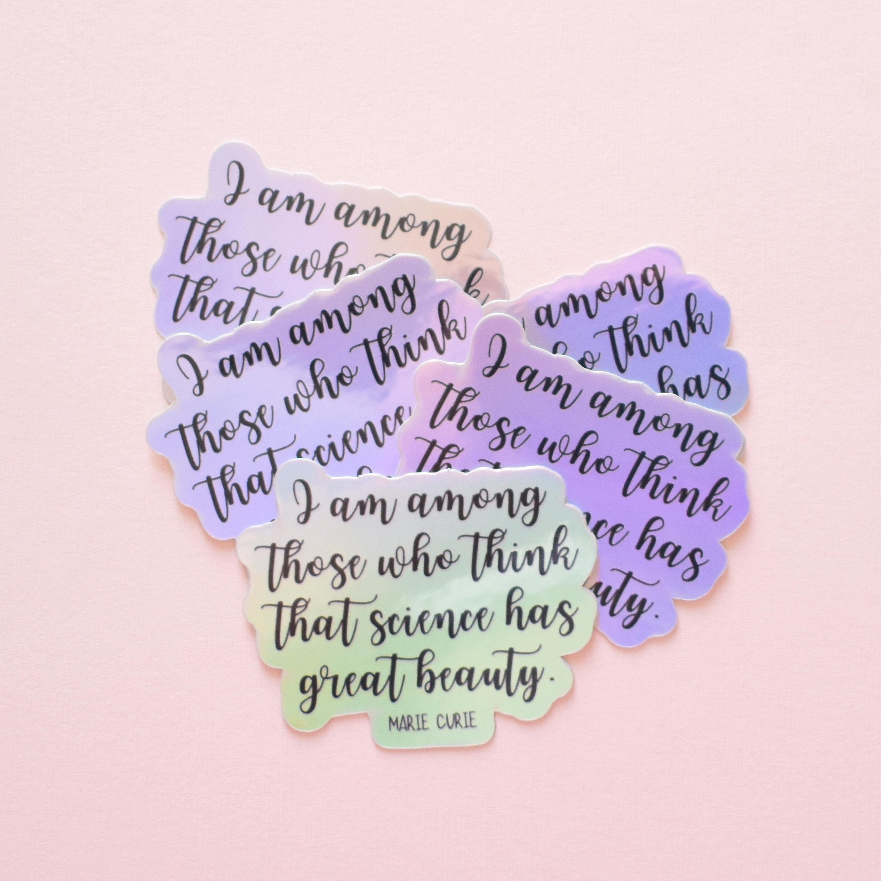 Marie Curie, holo science sticker, STEM, gift for scientist, inspirat…