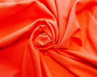 Yoga- Hot Coral/Orange Heathered 4-Way Stretch Fabric, Athletic Performance Wear by Dharma, Cationic Polyester Spandex