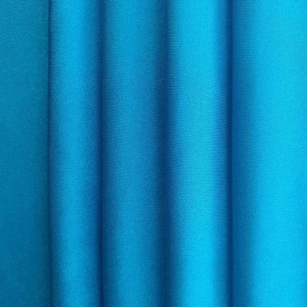 Turquoise Shiny Tricot, 4-Way Stretch Fabric Nylon Spandex, chlorine resistant-UV sun protection