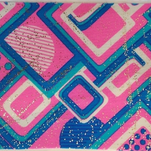 Half Pipe Pink Blue Silver Foil, 4-Way Stretch Fabric Nylon Spandex, foil-sparkle-shine-jewel-mystique