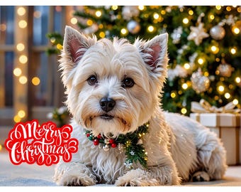 West Highland Terrier Christmas Greeting Card For Her or Him
