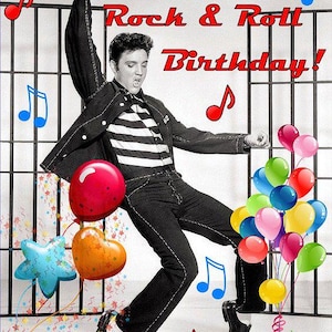 Digitale kaart Dansende Elvis Happy Rock & Roll Birthday Fun downloaden