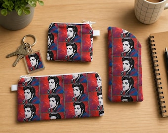 Elvis Print Small Bag, Coin Purse, Makeup Bag, Glasses Case