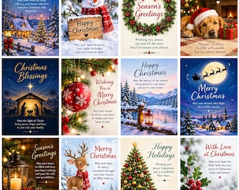 Packs of Christmas Cards A5 Size Seasonal Mixed Unique Blank Inside