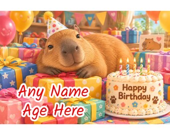 Personalised Capybara Birthday Greeting Card A5 Trending Animal
