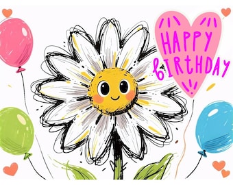 Instant Video Download of Happy Birthday Daisy Dancing Digital Card