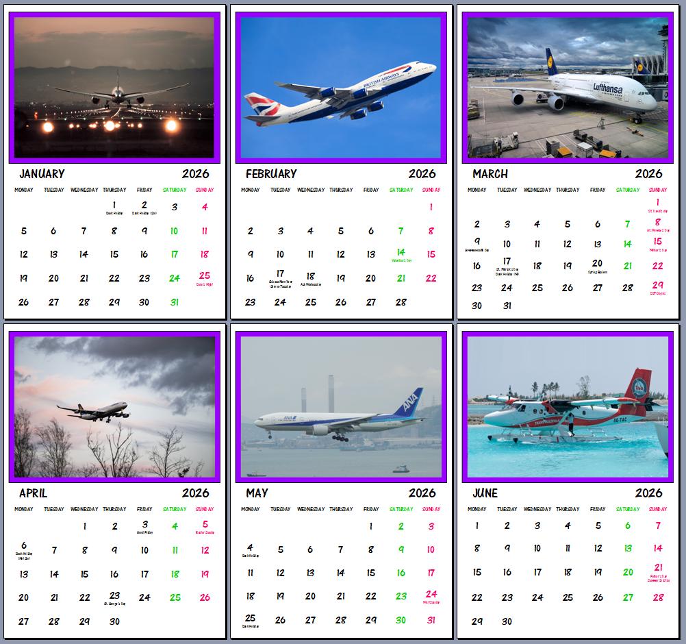 My AIRLINER CALENDAR 2026 Just Landed – 12 Aviation Moments In - View #8