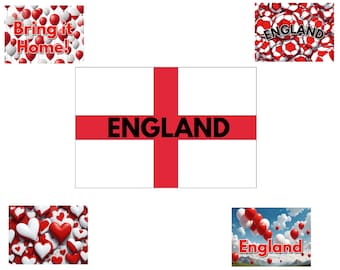 x5 Digital Downloads ENGLAND Themed For Posters Cards Parties Clubs 2026 World Cup