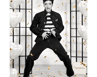 Personalised Elvis Greeting Card, Wedding Anniversary Birthday, Elvis Presley Fan Gift