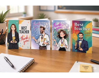 Teacher Greeting Cards A5 Size Can be personalised on front
