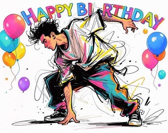 Breakdancing Greeting Cards A5 Size Choose Your Design Can Be Personalised on outside
