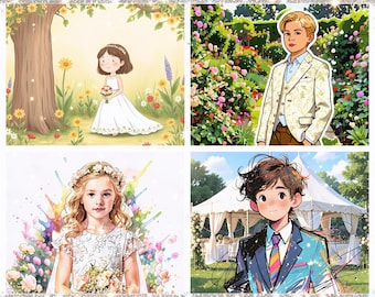Proposal Greeting Cards A5 Size Can be personalised on front Page Boy Flower Girl