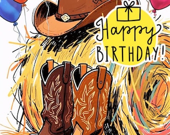 Instant Video Download of Fun Line Dancing Birthday Fun Digital Card