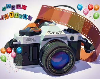 Directe videodownload van de digitale kaart Happy Birthday Camera