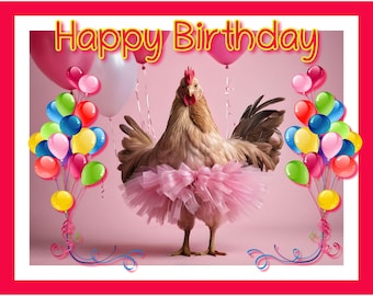 Instant Video Download of Happy Birthday Fun Chicken Dancing Digital Card