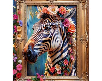 x2 Maximalist art Zebra Digital Prints - Download