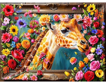 x2 Maximalist art Giraffe Digital Prints - Download