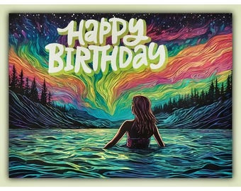 Video Download Wild Swimmer Happy Birthday Card